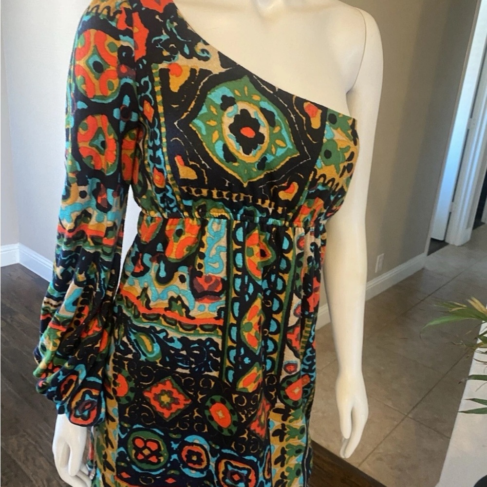 Judith March Colorful One-Shoulder Dress